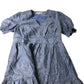 Boden Anna Linen Short Dress Women's Short Sleeve V Neck Blue UK22