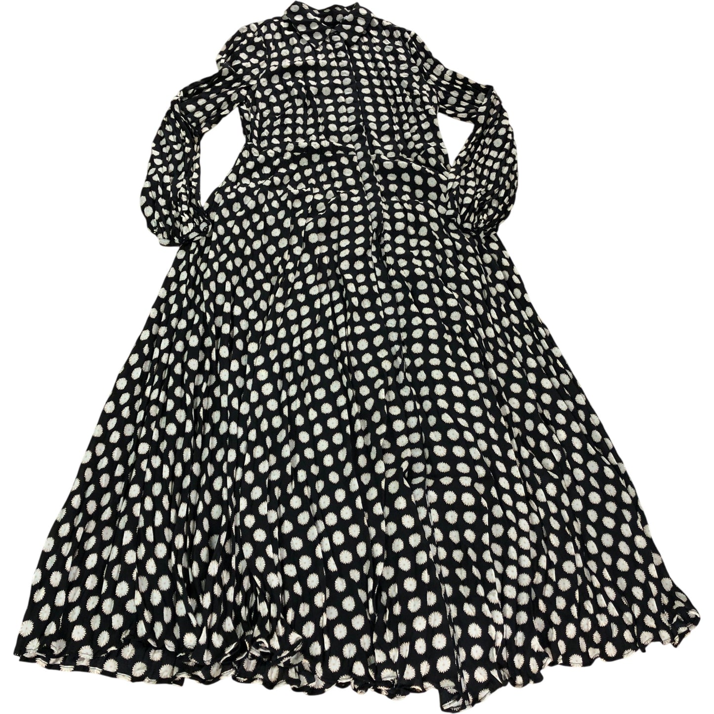 Floral Dress UK6 Women's Long Sleeve Button Down Trendy Black