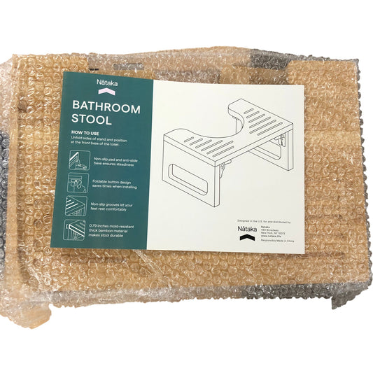 Nātaka Bathroom Stool Squatty Potty Foldable Non Slip Bamboo Footrest