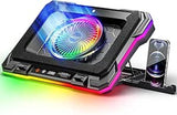 Moojay C51 RGB Laptop Cooling Pad Adjustable Turbo Fan Dual USB Ports 10 Modes