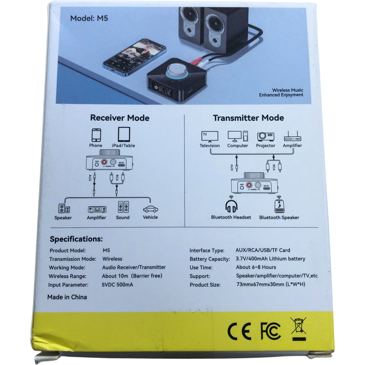 Xeruu M5 Wireless Digital Audio Adapter Receiver Transmitter Bluetooth 60