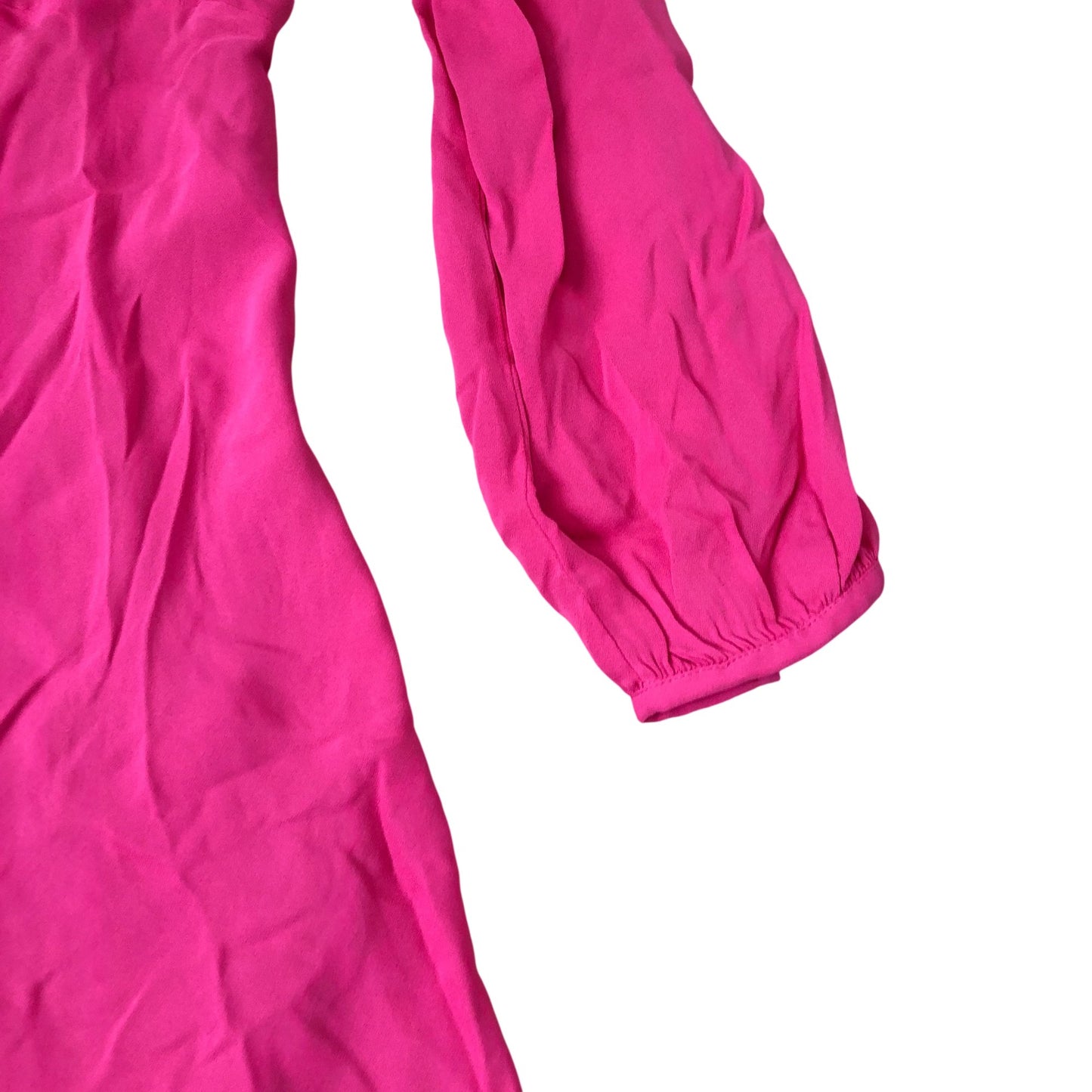 Pink Long Sleeve Maxi Dress With Gathered Sleeves Size 12
