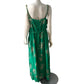 Love And Roses Maxi Dress UK18 Women's Green Palm Print With Beaded Straps