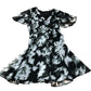 River Island Women's Dress Black White Floral Pattern Short Sleeve UK8