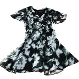 River Island Women's Dress Black White Floral Pattern Short Sleeve UK8