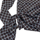 River Island Long Sleeve Wrap Top Size Brown Diamond Pattern