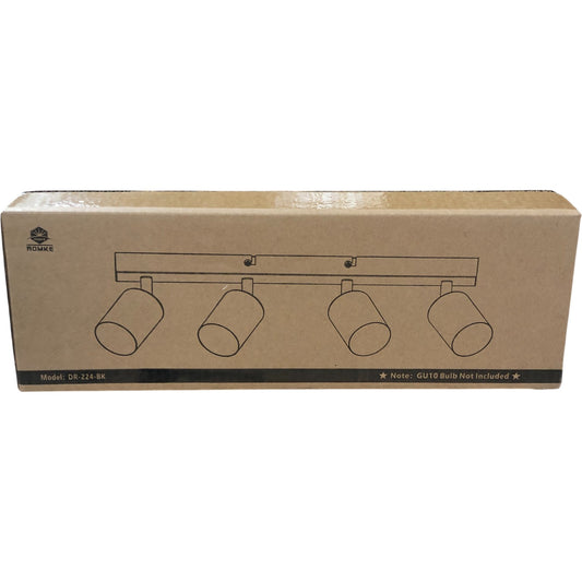 ROMKE Modern Rectangle 4 Way Ceiling Spotlight Fitting GU10 Black