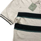 River Island Men's Short Sleeve Polo Shirt Size M Beige Green Stripes
