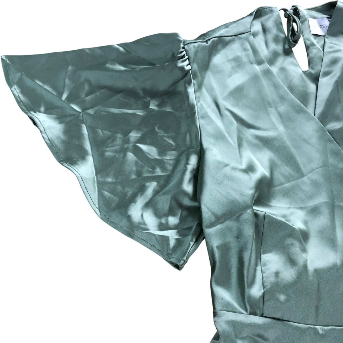Rewritten Florence Waterfall Dress Size 12 Women's Sage Green Satin
