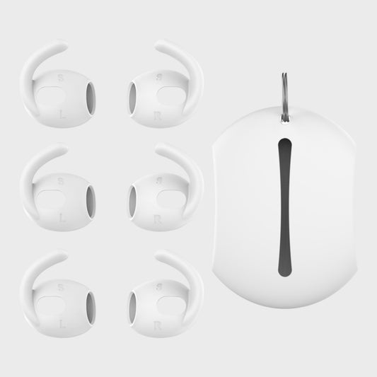 AHAStyle Silicone Ear Hooks for AirPods 3 3 Pairs S/M/L Universal Fit White