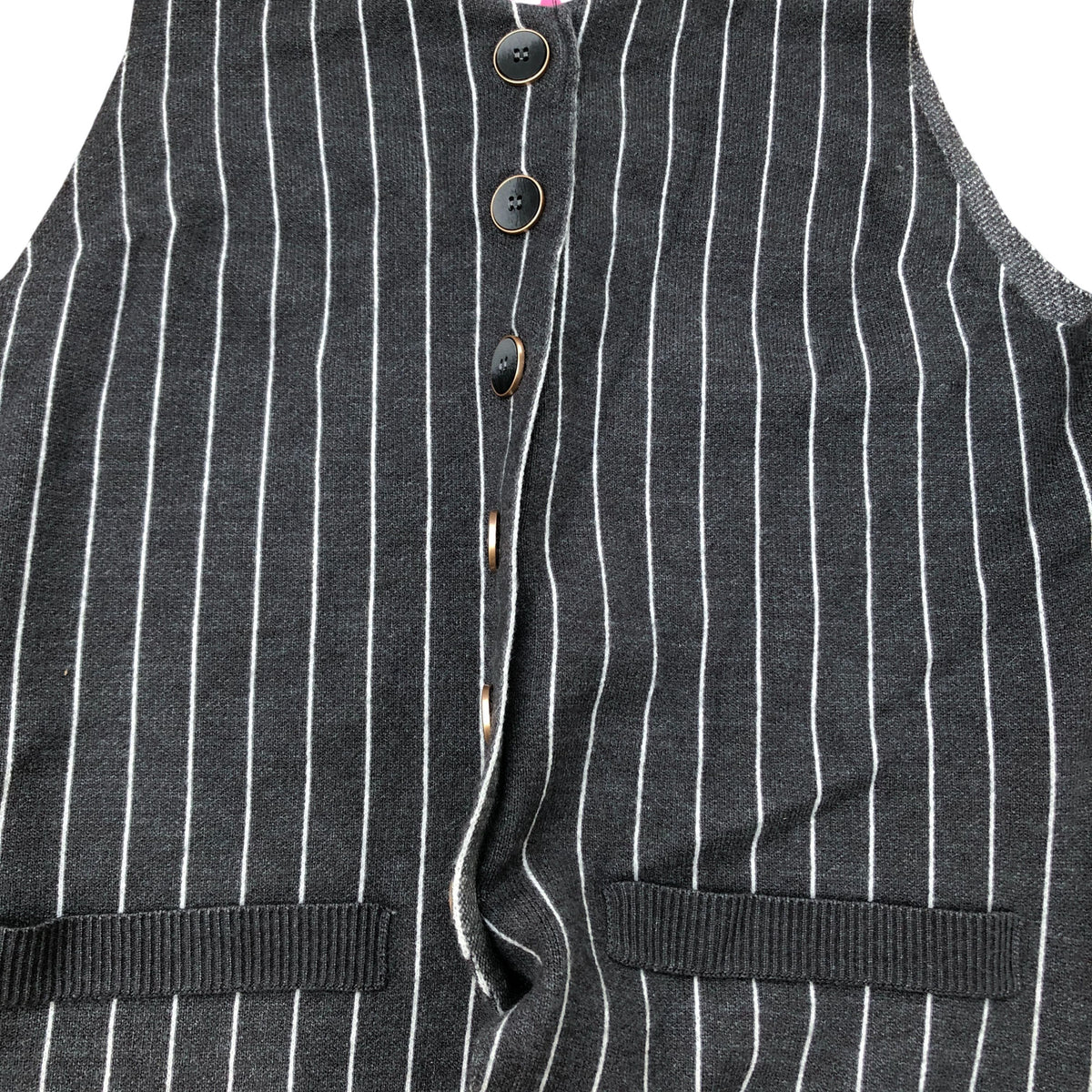 River Island Button Front Vest Size 12 Women's Striped Sleeveless Casual Top