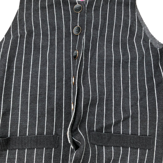 River Island Button Front Vest Size 12 Women's Striped Sleeveless Casual Top