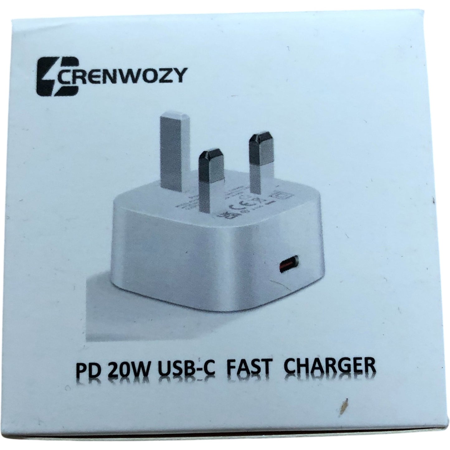 Crenwozy PD 20W USB-C Fast Charger Power Adapter Model PD0201B UK Plug
