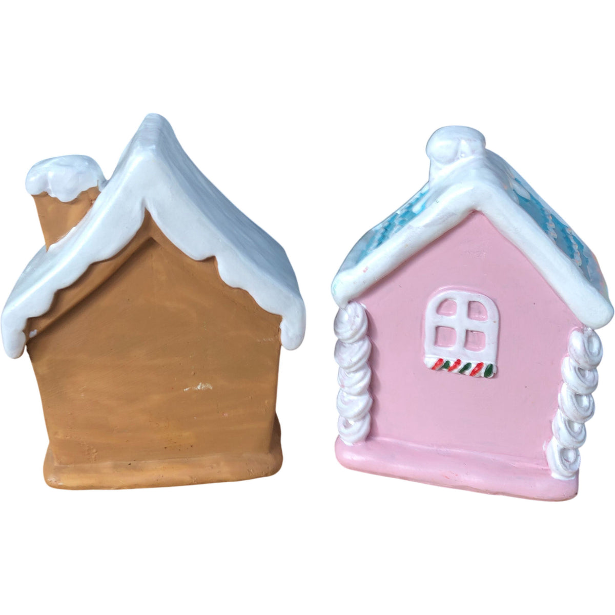Light Up Gingerbread House Decoration Set Festive 2 Pieces