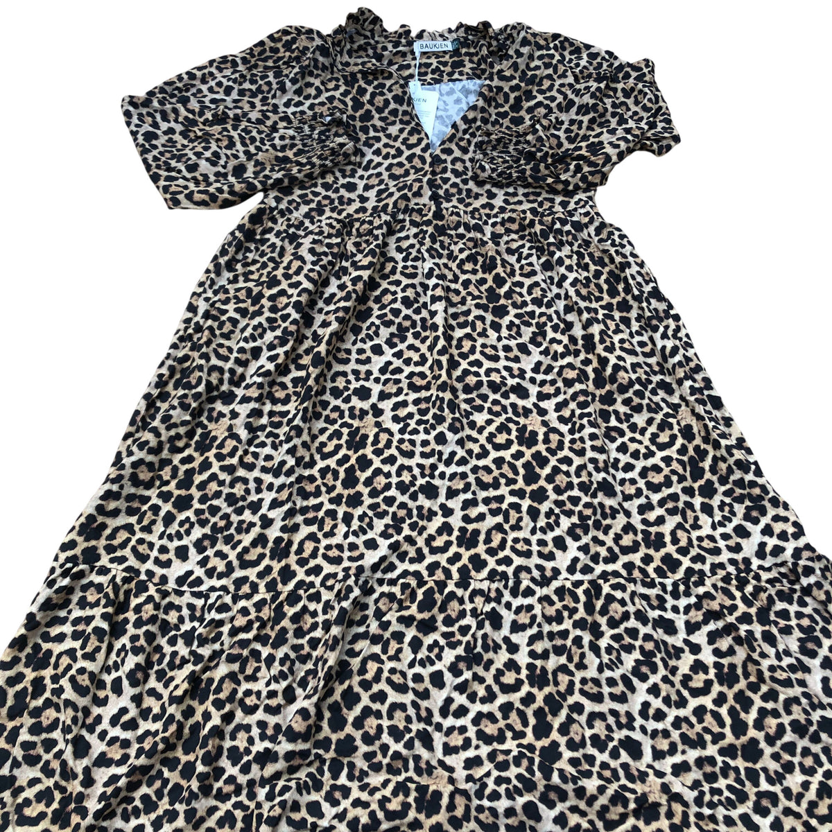 Baukjen Leopard Print Dress UK Size 10 Women's Midi Viscose Casual Style
