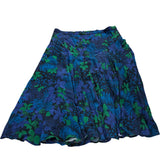 Branded Blue Leaf Print Skirt - Size 18