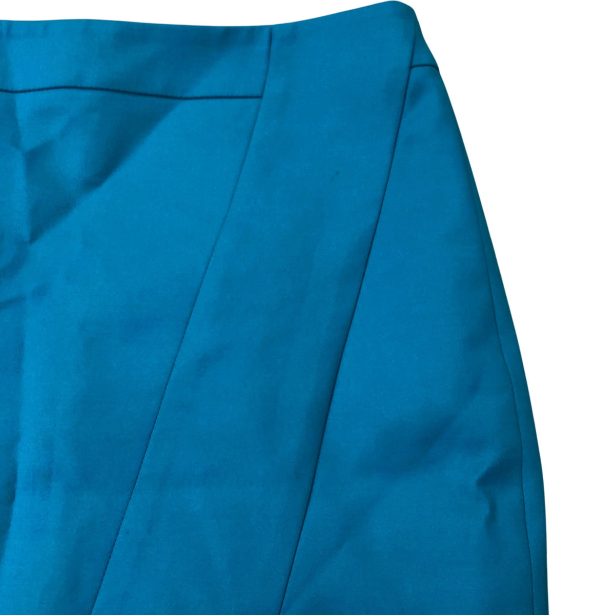 Karen Millen Teal Pencil Skirt Cotton Blend Knee Length Size 12