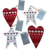 Gisela Graham Wooden Decorations Set Of 4 Festive Ornaments