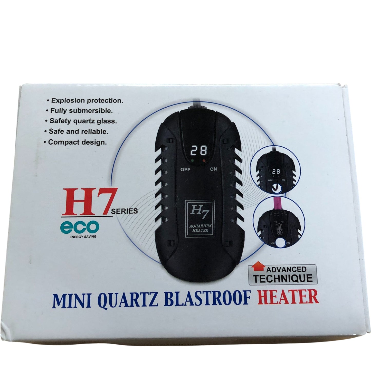 H7 Series Digital Aquarium Heater 100W Fully Submersible Temperature Control