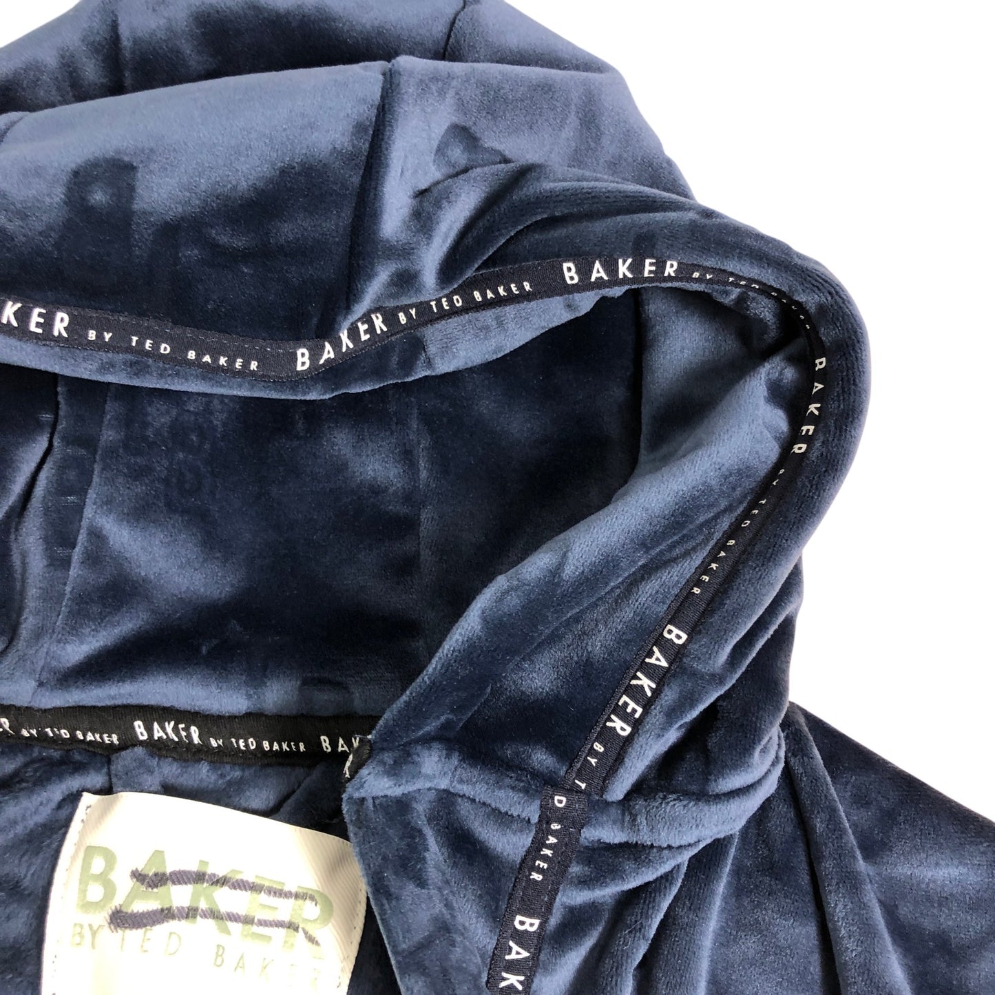 Baker By Ted Baker Kids Hooded Robe Age 3 4 Years Navy Velour Soft Fabric