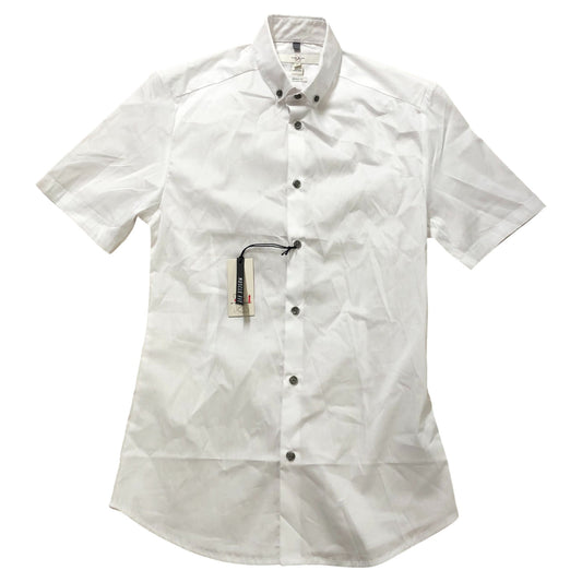 River Island Muscle Fit White Shirt Size XS Men's Short Sleeve Smart Casual