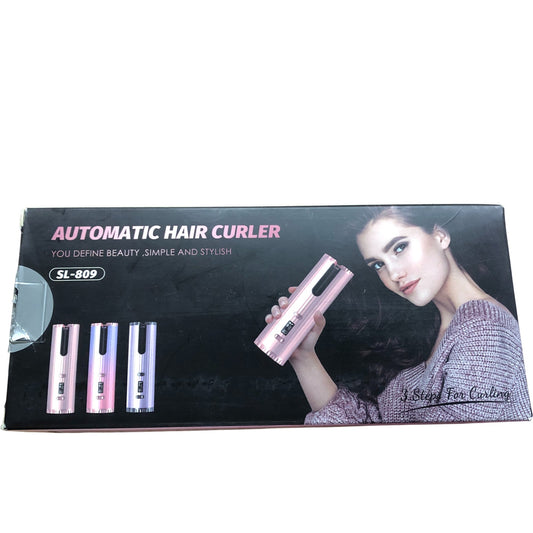 Automatic Hair Curler SL-809 USB Rechargeable Wireless Curling Device Purple