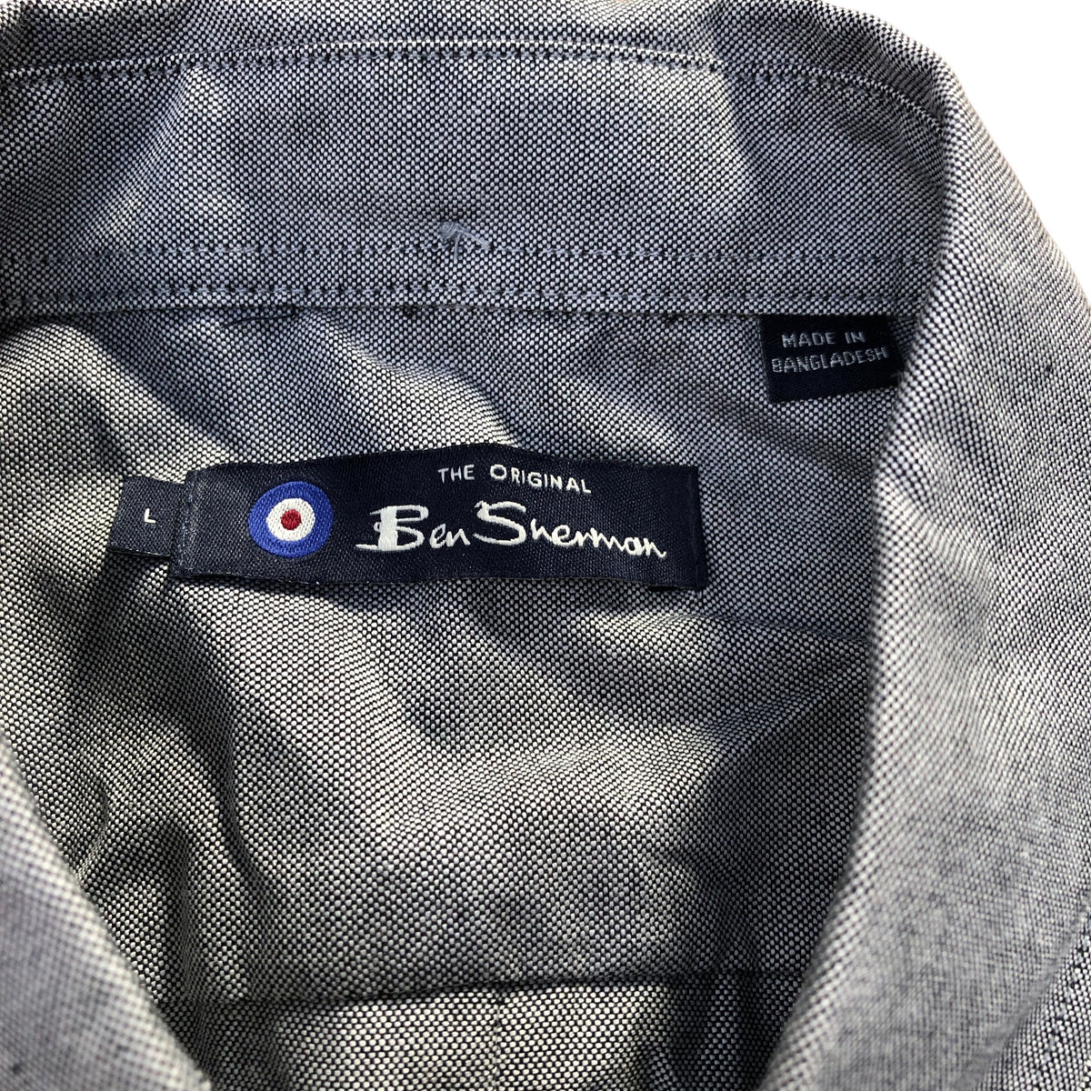 Ben Sherman Grey Short Sleeve Oxford Shirt Size L