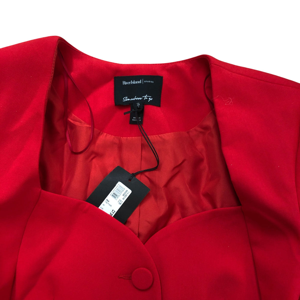 River Island Studios Somewhere To Go Women's Red Blazer Jacket Size 6