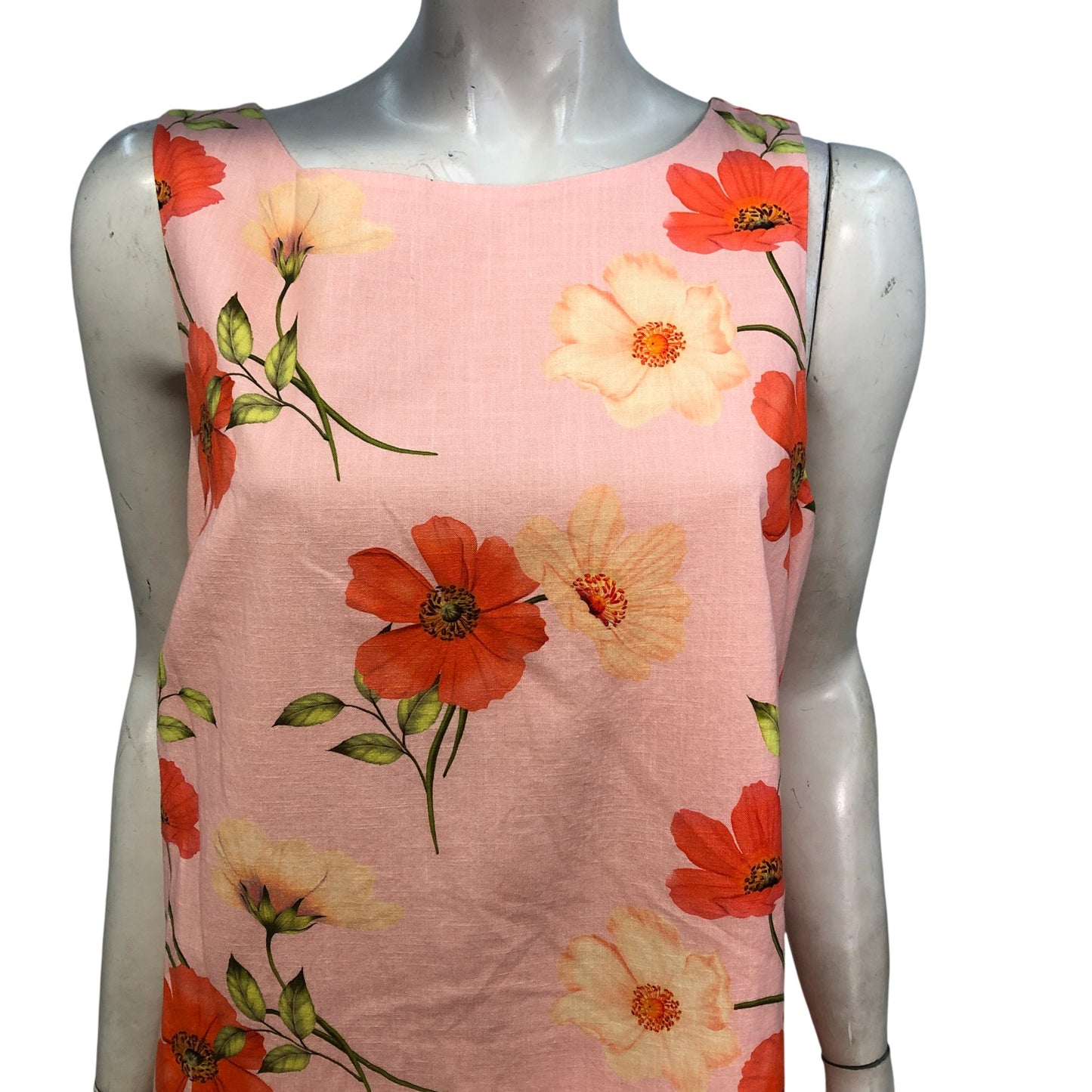 River Island Garden Dress UK18 Women's Floral Pink Sleeveless Summer Dress