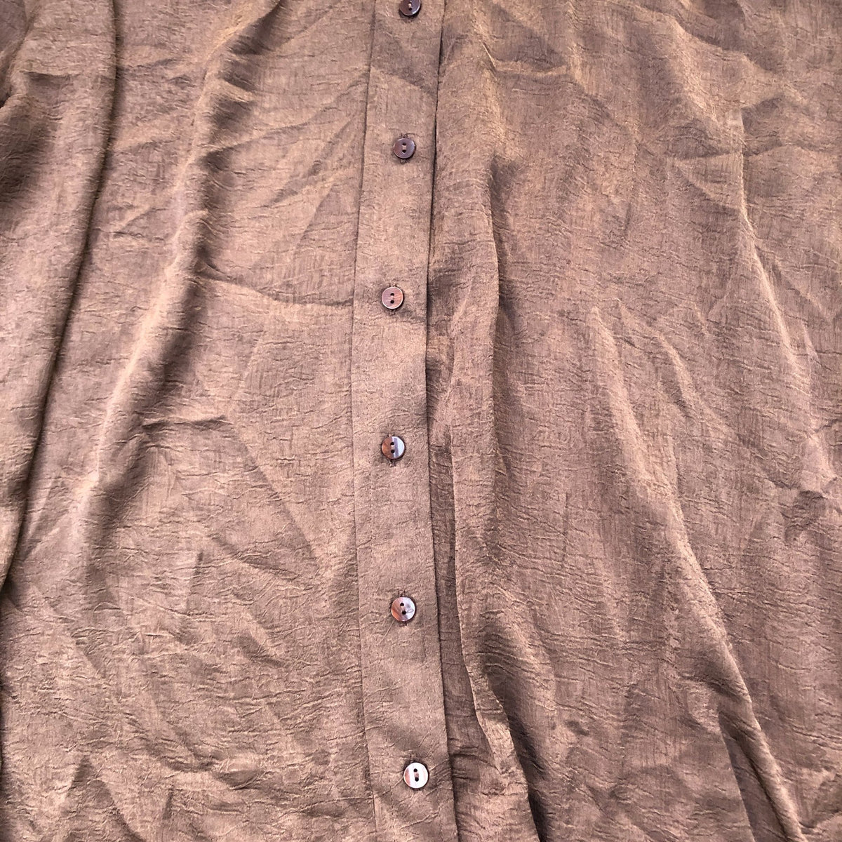 Brown Blouse UK22 Women's Embellished Collar 100% Polyester Top
