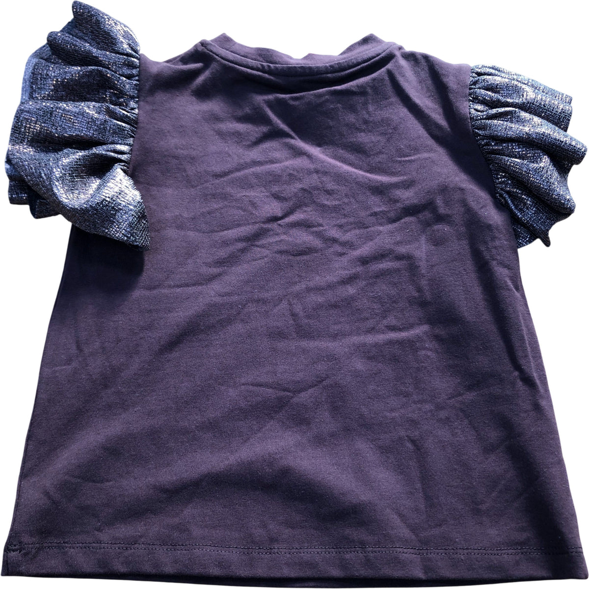 River Island Always Cute T-Shirt Girls Size 2-3 Years Glitter Puff Sleeve Top