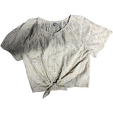 River Island Girls Beige Button Front Blouse UK9-10 Casual Twist Tie Top