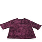 River Island Crop T-Shirt Ribbed Velvet Top Short Sleeve Maroon 7-8 Years