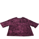 River Island Crop T-Shirt Ribbed Velvet Top Short Sleeve Maroon 7-8 Years