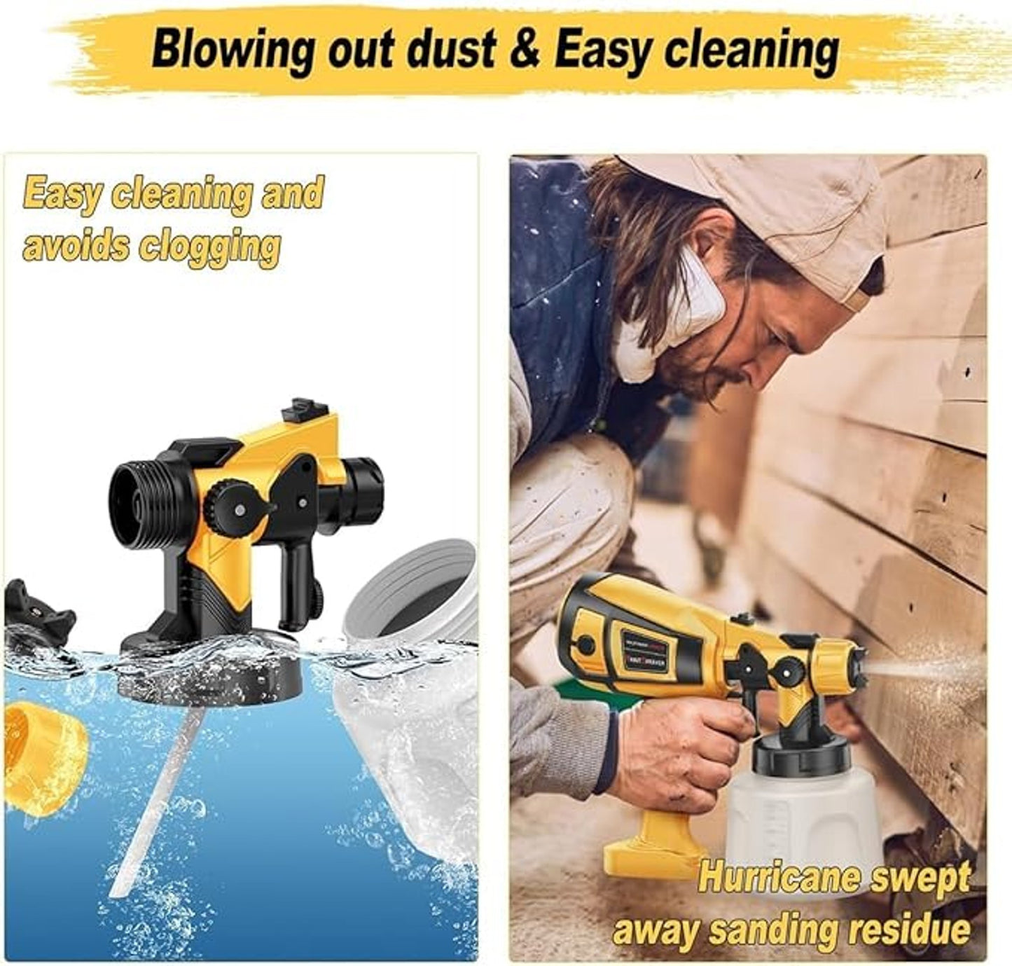 NEW 1000W WET PAINT SPRAYER With 4 Nozzles Adjustable Flow Control 3 Patterns