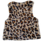 River Island Mini Leopard Print Faux Fur Vest 2-3 Years Girls Cream Animal