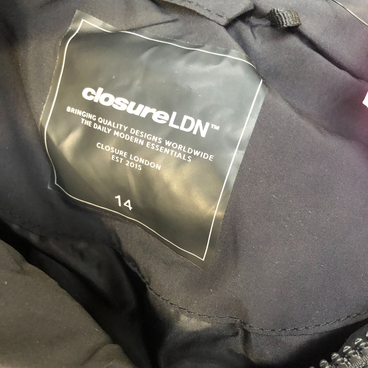 Closure LDN Black Fur Hooded Puffer Jacket Size 14
