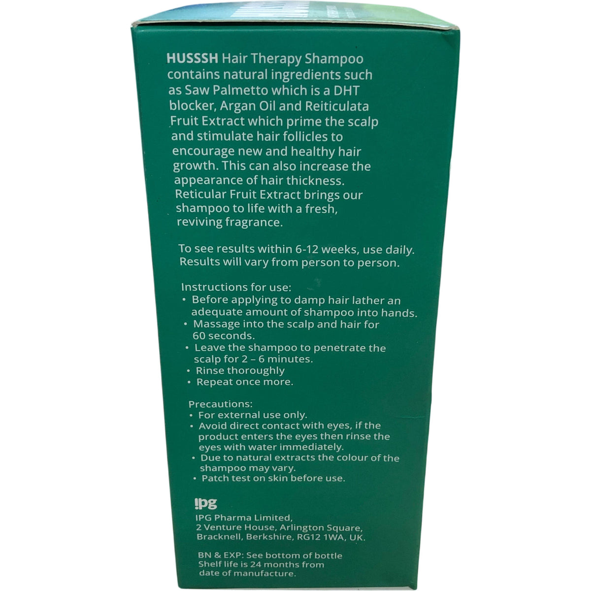 HUSSSSH Hair Therapy Shampoo 250ml Citrus Blend Reconstruction and Thickening