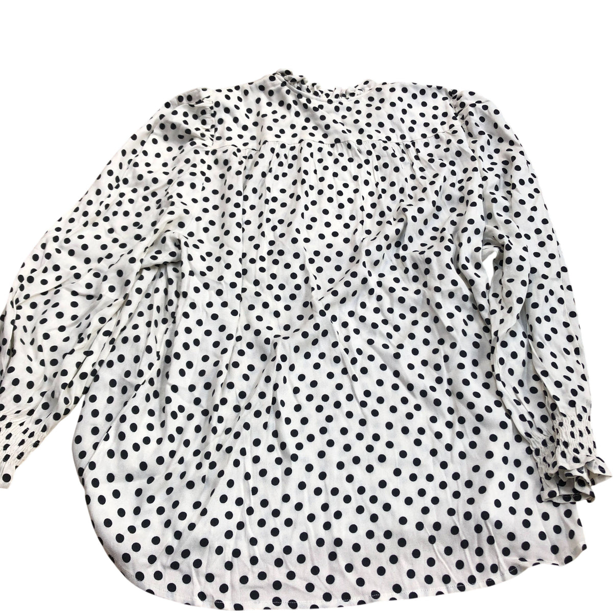Baukjen Polka Dot Blouse Size 18 Women's Ruffled Neck Long Sleeve Top