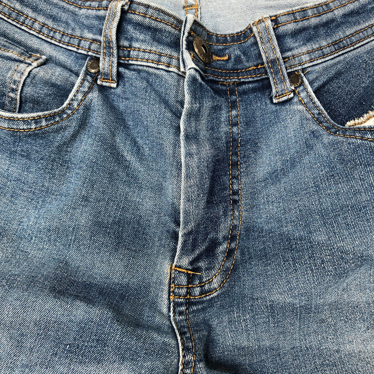 Slim Fit Jeans W32 L34 Men's Blue Cotton Blend Stretch Denim