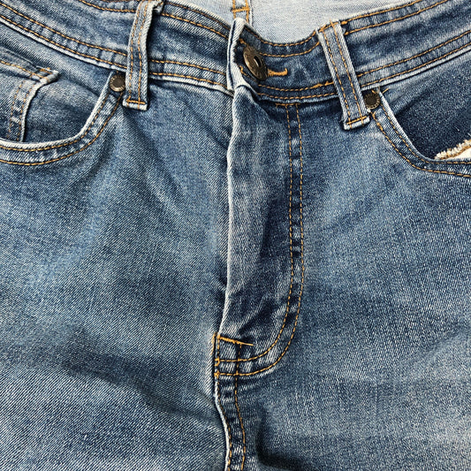 Slim Fit Jeans W32 L34 Men's Blue Cotton Blend Stretch Denim