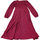 Red Geometric Pattern Dress Women's Long Sleeve Swing Design UK4
