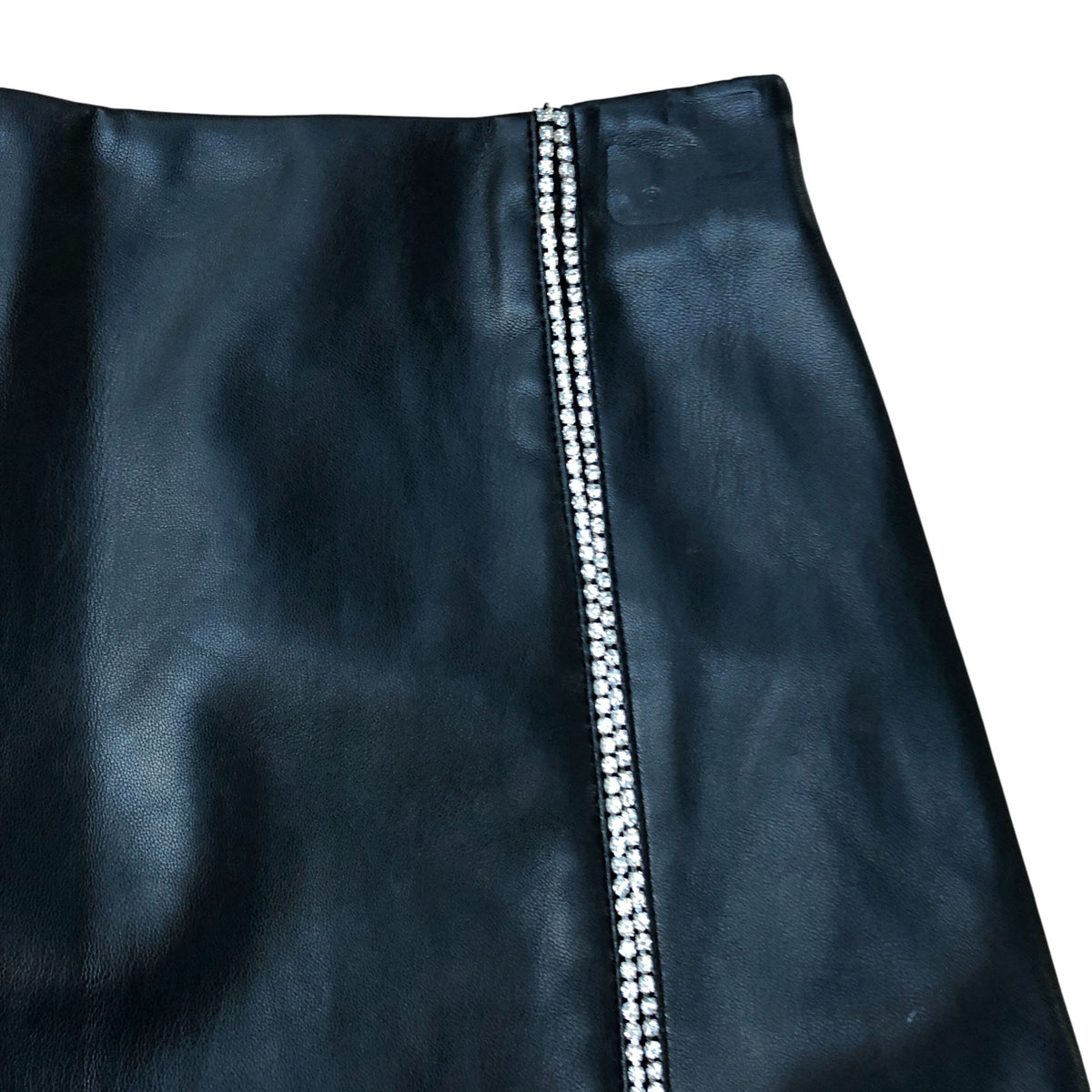 River Island Black A-Line Skirt UK12 Women's Perfect Party Wear With Silver Trim