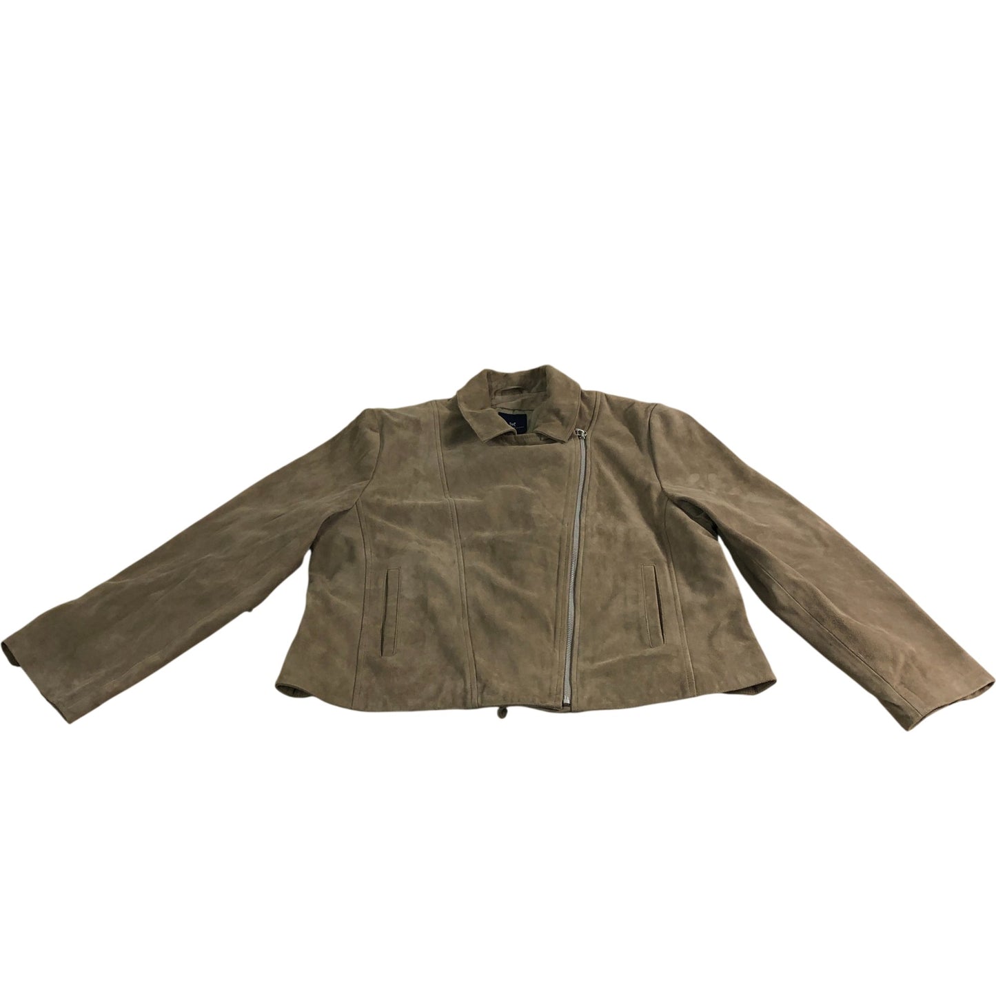 Branded Neutral Suede Jacket Size 18