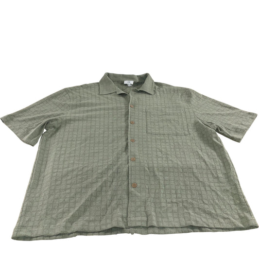 RIVER ISLAND Men's Casual Shirt Green Short Sleeve Textured Size Small