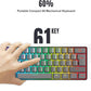 Snpurdiri 60% Percent Gaming Keyboard Wired  Compact, 61 Keys Iron Grey