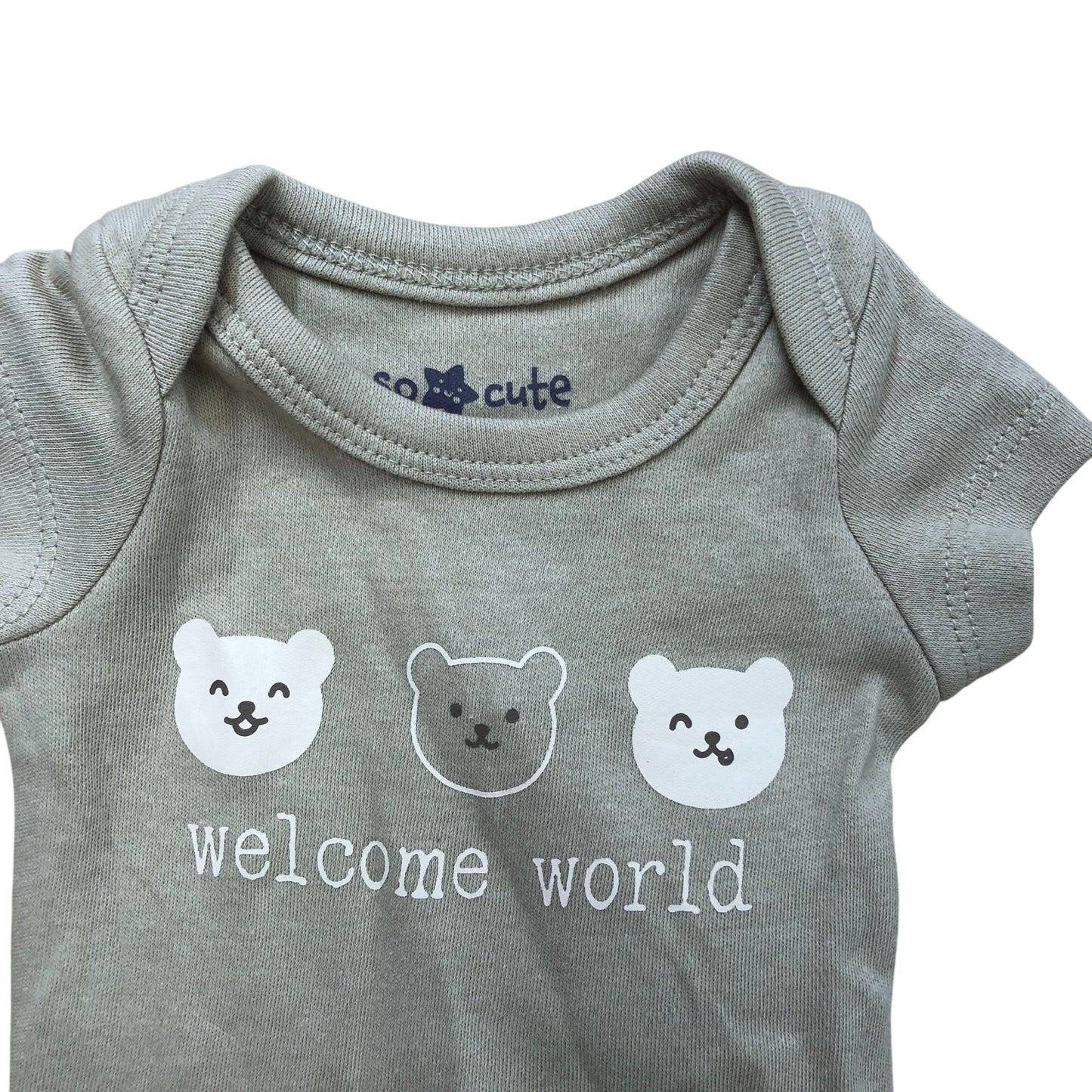 So Cute Baby Bodysuit 0-3 Months Welcome World Organic Cotton Infant Outfit