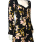 River Island Floral Dress UK8 Women's Black Yellow Pink Long Sleeve Lace