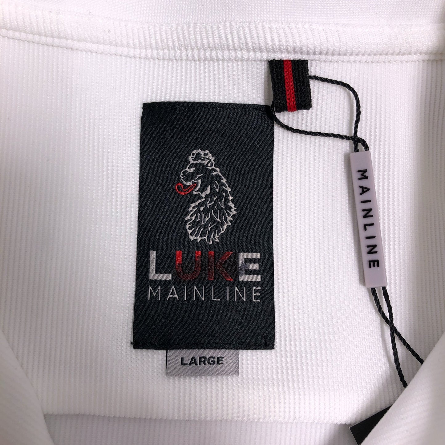 Luke 1977 Mainline Penrith Zip Neck Polo Shirt L Men's White