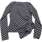 River Island Long Sleeve Wrap Top Size Brown Diamond Pattern